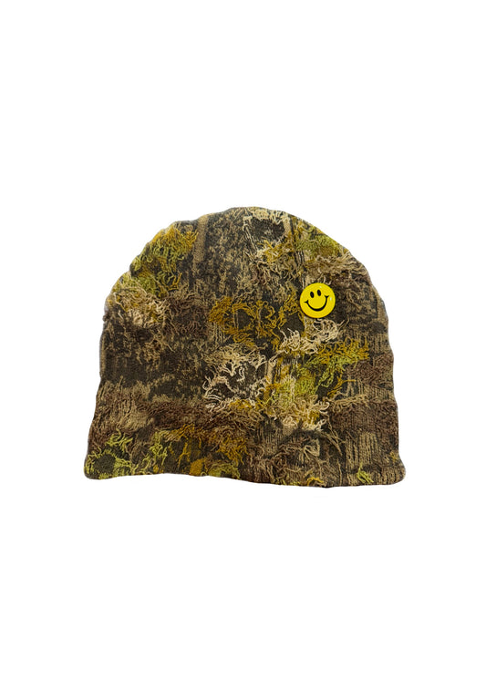 Moss Beanie + Smiley Pin